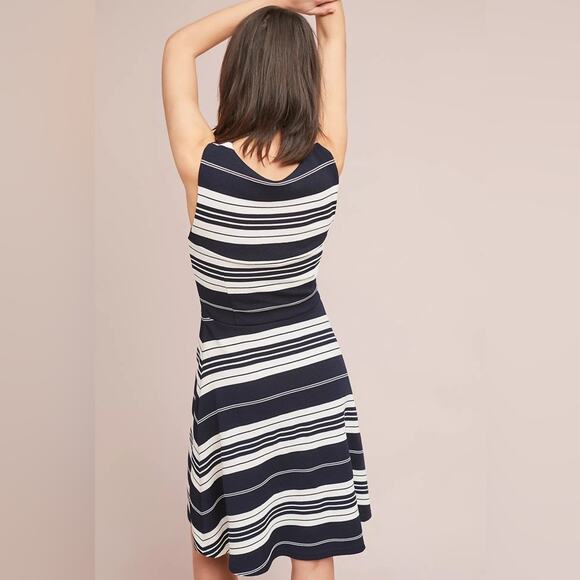 Anthropologie Maeve Riley Striped Knit Dress - Black with White - Size 16 - Picture 3 of 11